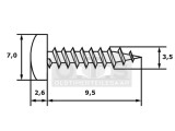 3,5 x 9,5 mm Blechschraube Linsenkopf Philips Kreuzschlitz DIN 7981 sw verzinkt