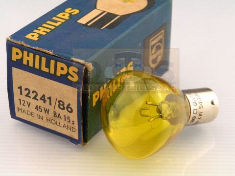 PHILIPS Glühlampe 12V 45W Ba15s 35x54 GELB