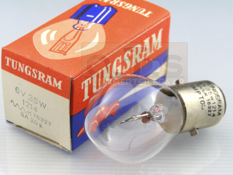 TUNGSRAM Glühlampe 6V 35W Ba20s Prüfzeichen NOS