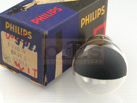 PHILIPS 330/8 Glühlampe 6V 40W Ba21s 35x54 teilgeschwärzt