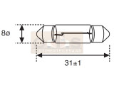 Bosma Soffitte 12V 3W S7 - 8x31