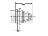 PVC Kabeldurchführung abgestuft 21 mm Bohrloch...