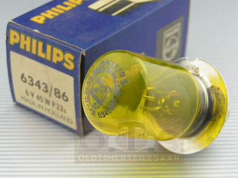 PHILIPS Glühlampe 6V 45W BPF P22s British Prefocus GELB