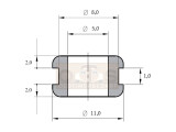 PVC Durchführungstülle Montageloch Ø 8mm Öffnung Ø 5mm