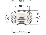 PVC Durchführungstülle Montageloch Ø 12mm Öffnung Ø 9mm