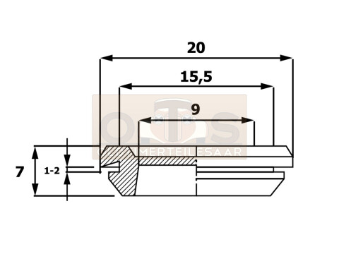 EPDM Karosseriemembran für 15,5 mm Blechöffnung IP54