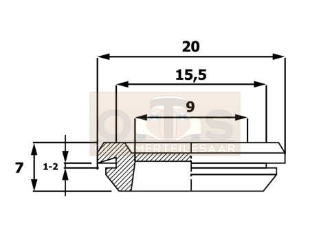 EPDM Karosseriemembran für 15,5 mm Blechöffnung IP54