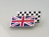 Union Jack Chequered Flag Metallabzeichen 51 x 30 mm...