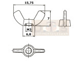 Flügelmutter M3 Stahl verzinkt DIN 315 amerikanische Form