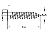 5,5 x 13 Kombi-Blechschraube DIN 7976 Z2 Scheibe