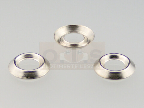 8,6mm Rosette Messing vernickelt Boden offen