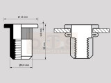 M6 x 16 Masterfix Nietmutter Rundschaft 0.5 - 3.0 Stahl