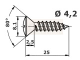 4,2 x 25 Blechschraube Linsensenkkopf Philips...