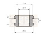 PVC Kabeldurchführung Montageloch Ø 13mm Öffnung Ø 10mm