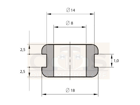 PVC Kabeldurchführung Montageloch Ø 14mm Öffnung Ø 8mm