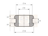 PVC Kabeldurchführung Montageloch Ø 14mm...