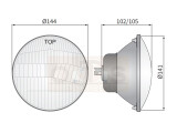 5 3/4 Zoll H4 Scheinwerfer ohne Standlicht gewölbtes Glas E-geprüft