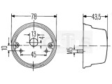 Hella 2SB 001 259-261 Schlussleuchte rot/orange 78 mm Prüfzeichen