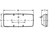 Hella Heckleuchte Blink-/Brems-/Kennzeichen-/ Schlussllicht 344 mm rechts