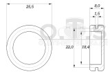 Karosseriemembran für 22 mm Blechöffnung, TPE