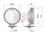 Verchromter Nebelscheinwerfer 160 mm Gelbglas E geprüft