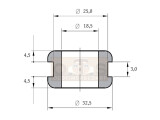 HELAVIA Kabeldurchführung Montageloch Ø 25mm Öffnung Ø 18,5mm