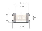 PVC Kabeldurchführung Montageloch Ø 10mm Öffnung Ø 8mm