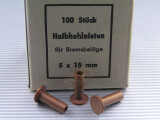 Kupfer-Halbhohlniete DIN 7338 B 5 x15 Kupfernieten