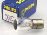 PHILIPS Schlepper Glühlampe 6V 15W Bax15d 25x50 kl. sw Kappe