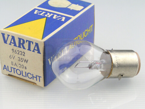 VARTA Glühlampe 6V 35W Ba20s 35x66 Prüfzeichen