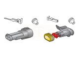 Wasserdichtes Stecker-/Kupplung-Set 2-polig IP67 AMP...