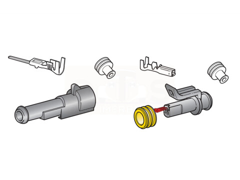 Wasserdichtes Stecker-/Kupplung-Set 1-polig IP67 AMP SUPERSEAL