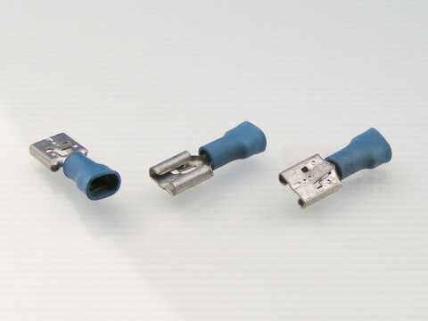 Flachsteckhülse 8,0 x 0,8 blau 2x1,0mm² PVC teilisoliert