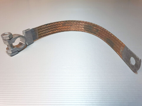 250 mm Batterie Masseband Kupfer mit Polklemme 21mm²