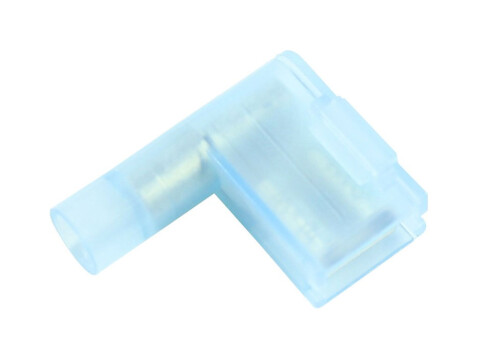 Winkel-Flachsteckhülse 6,3mm blau 1,0-2,5mm² Nylon vollisoliert