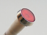 Flache rote LED Kontrolleuchte 12V= Chromring