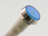 Flache blaue LED Kontrolleuchte 12V= Chromring