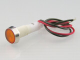 Flache gelb/orange LED Kontrolleuchte 12V= Chromring