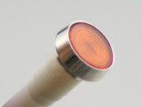 Flache gelb/orange LED Kontrolleuchte 12V= Chromring