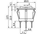 Wippschalter Fernlicht ON-OFF LED rot 12V