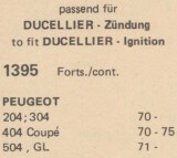 Bremi Unterbrecher 1395 Kontaktsatz Peugeot 204 - 504 NOS