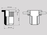 M8 x 20 Masterfix Nietmutter Rundschaft 3.0 - 5.5 Alu