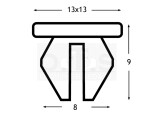 Spreizmutter eckig PA66 für 8 x 8 mm Loch transparent