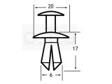 Spreizniete 6,0 mm Ø Bohrung 20 mm Deckung