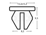 Spreizmutter eckig PA66 für 8,2 x 8,2 mm Loch schwarz