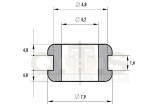 NBR Kabeldurchführung Montageloch Ø 4,8mm Öffnung Ø 3,2mm