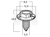 Karosserieschraube M5 x 19 mm unverlierbare Scheibe sw