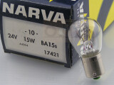 NARVA Glühlampe 24V 15W Ba15s 25x49