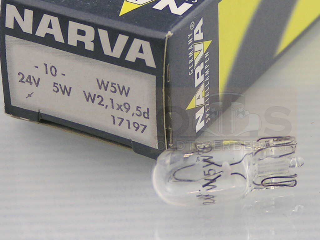 12V W5W Glassockellampe 5W W2,1x9,5d