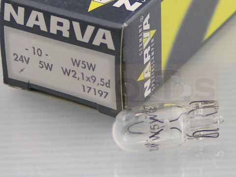Glassockellampe 12V 5W T10 - 10 Stück